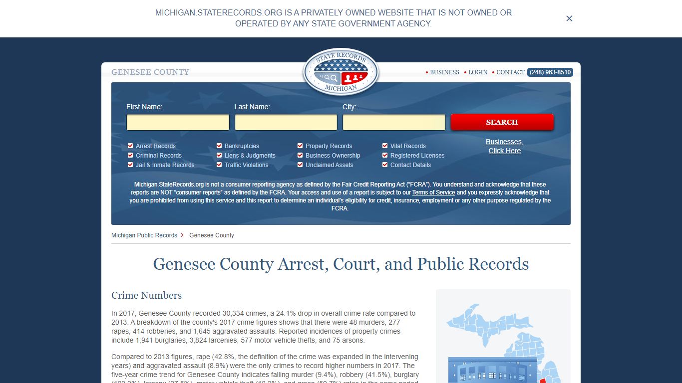 Genesee County Arrest, Court, and Public Records