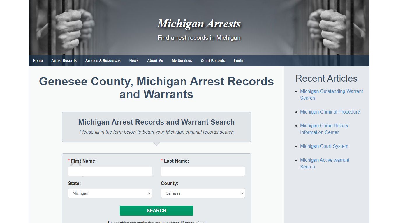 Genesee County, Michigan Arrest Records and Warrants